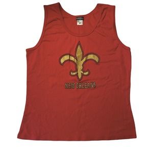 SILVER For HER Womens Red New Orleans Sleeveless Tank Top 100% Cotton Plus 2X